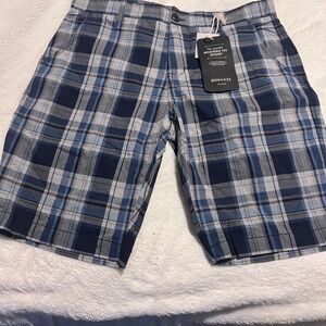 RW&CO. Men's Navy and Gray Plaid Shorts